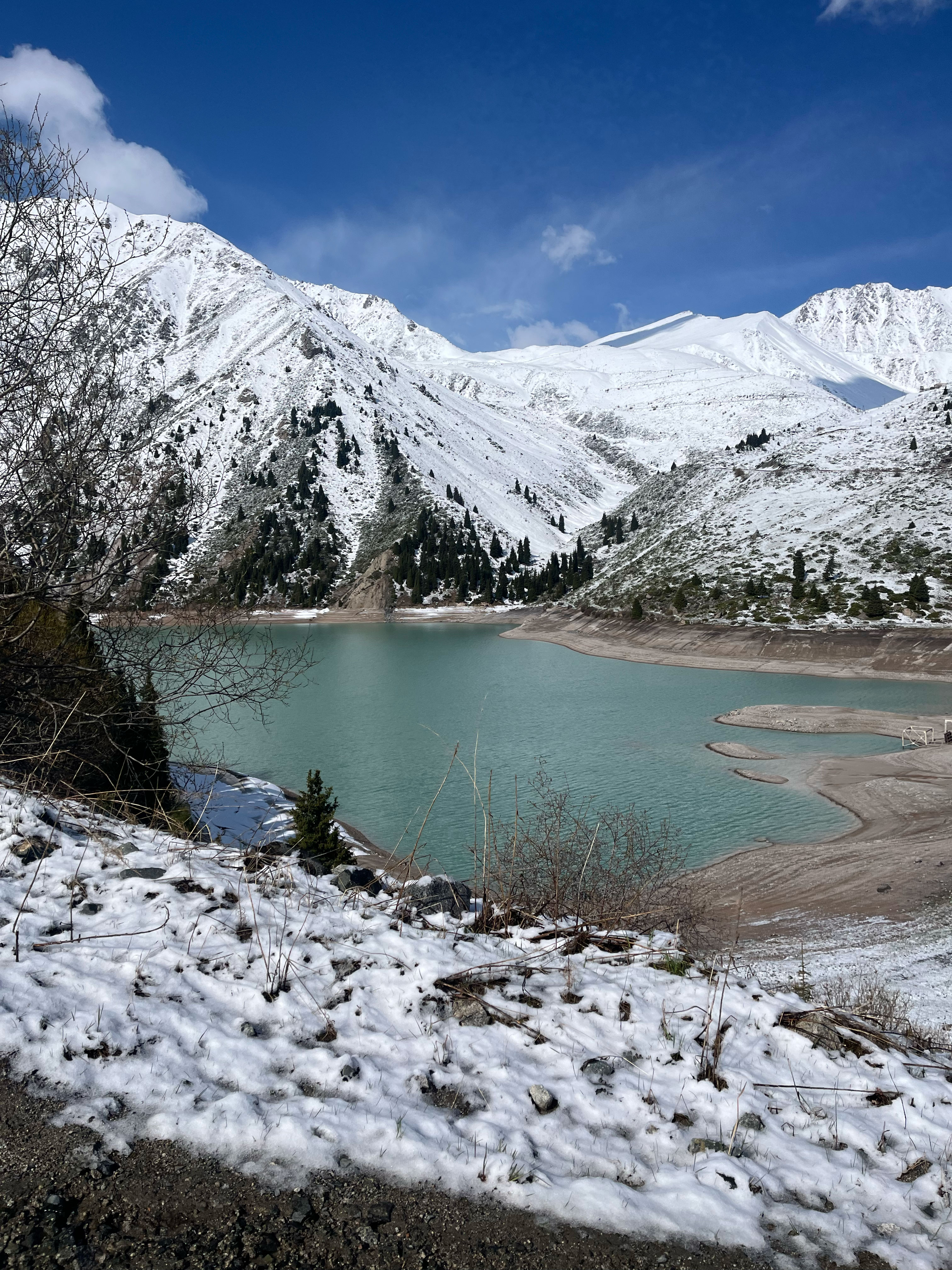 Snow-capped mountains around Almaty Kazakhstan