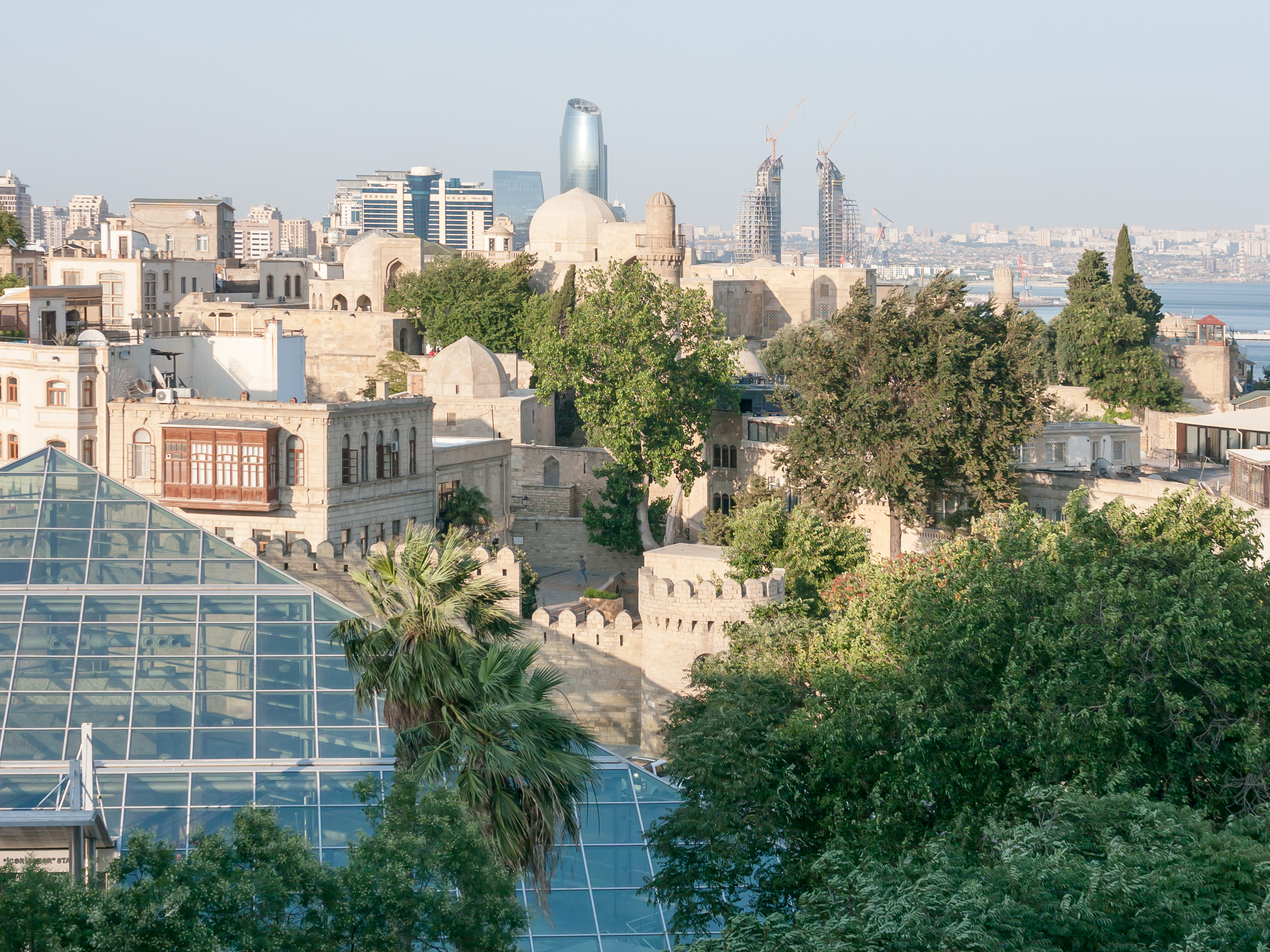 Historic old city walls and towers in Baku