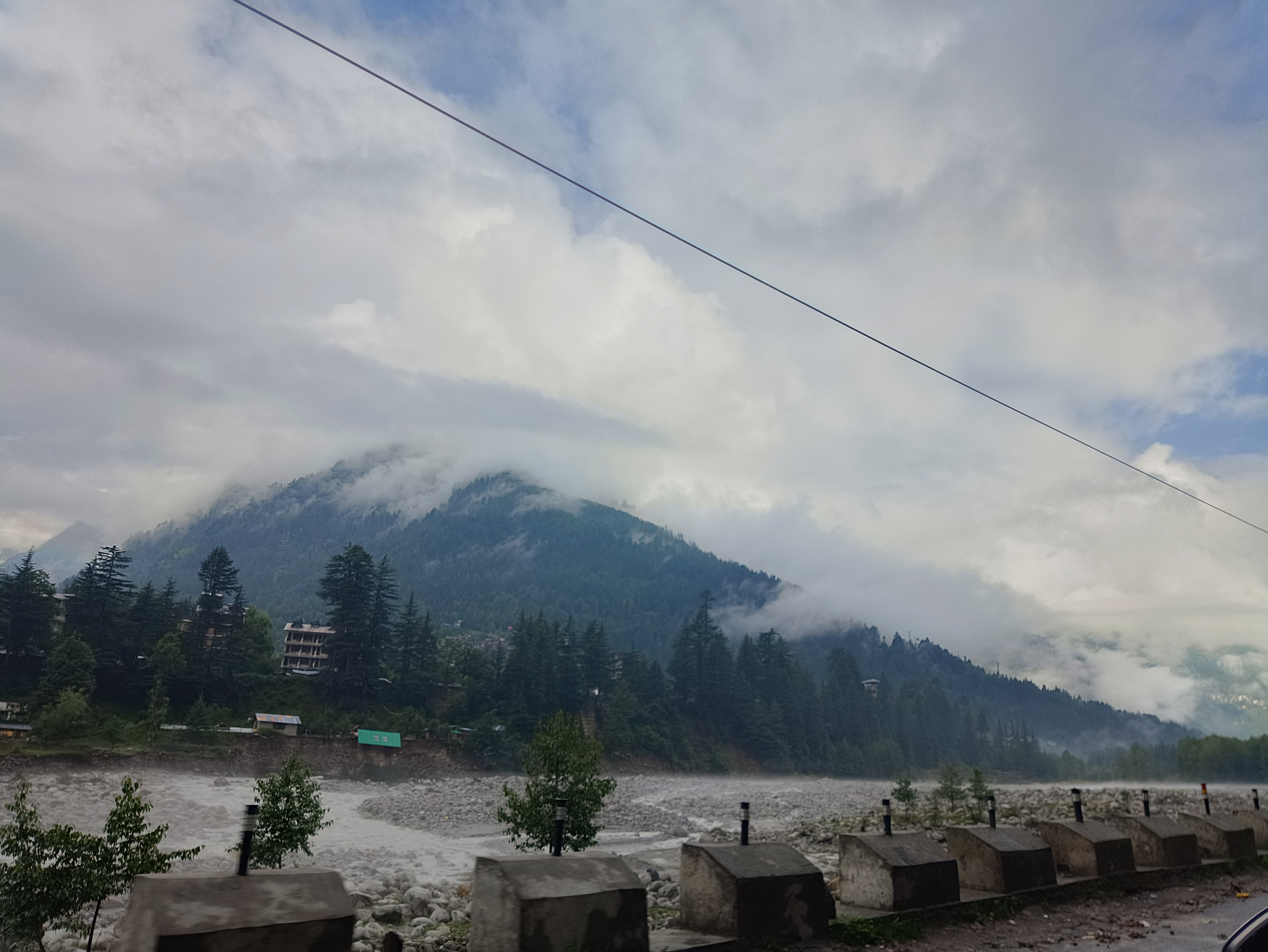 Traditional Hindu temple in Manali mountains